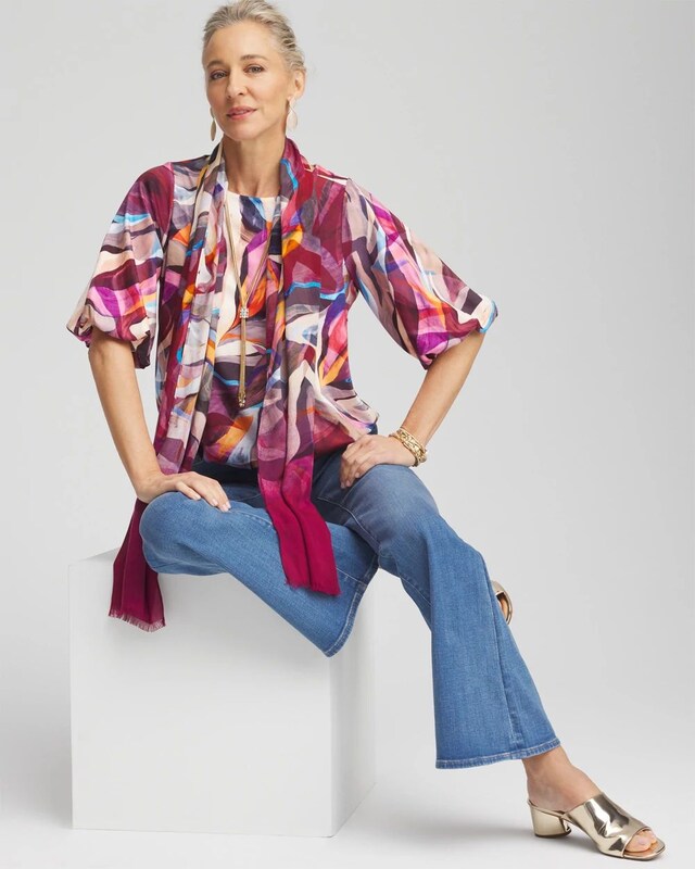Abstract Bubble Hem Top - image 2